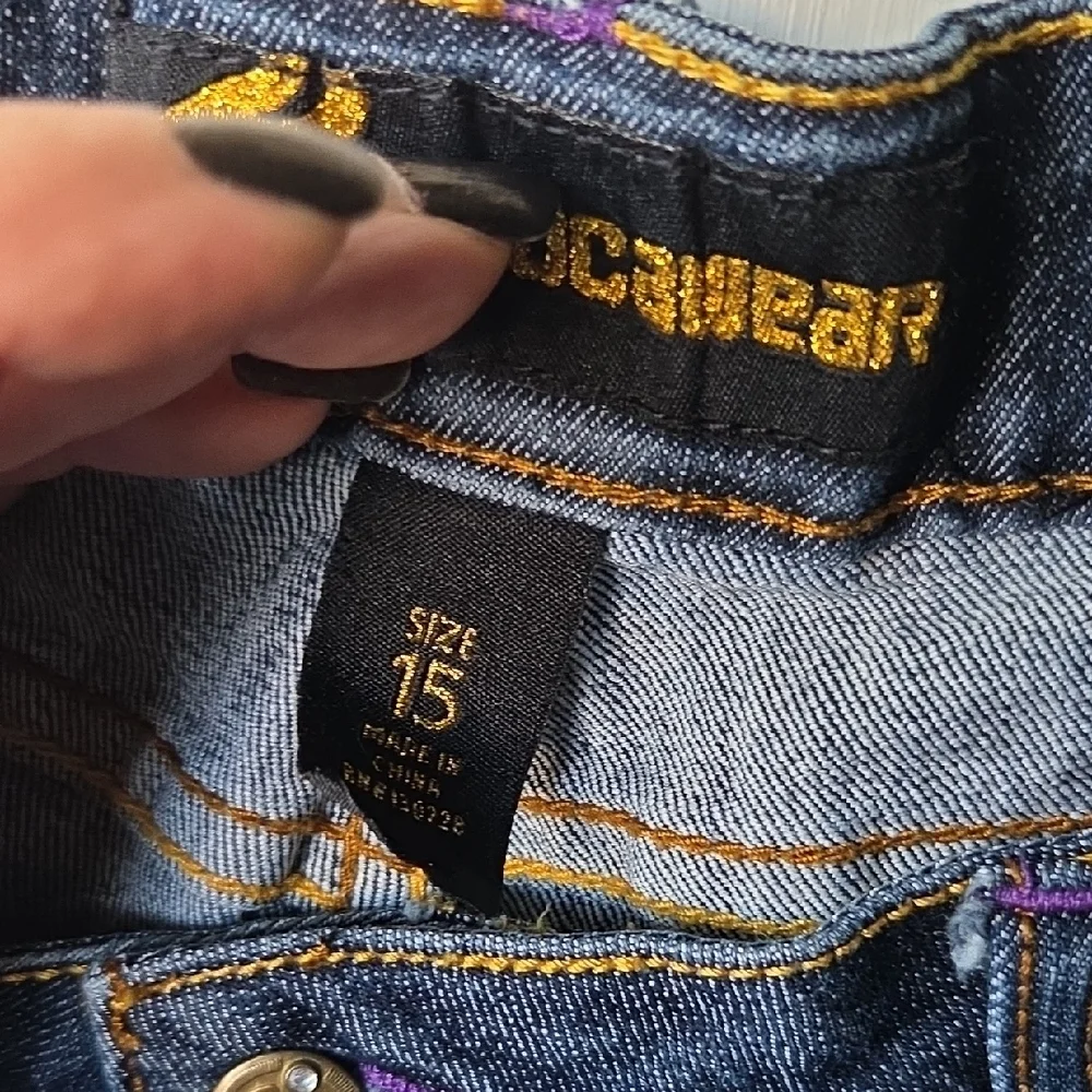 Hannah Skinnyleg Rocawear Dark Blue Skinny Jeans Size 15 Y2k - Picture 9 of 16